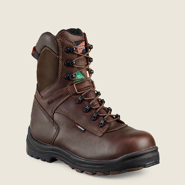 Red Wing Mens Safety Boots - King Toe® - 8-inch Insulated Waterproof Csa Toe - Black/Brown - JUG9508